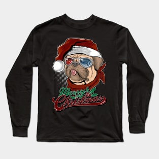 Merry Christmas cute pug Long Sleeve T-Shirt